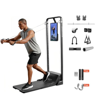 Gym Monster – All-In-One Home Gym Workout Machine with 220LBS Digital Weight, Full Body Strength Training Equipment, No Installation Required