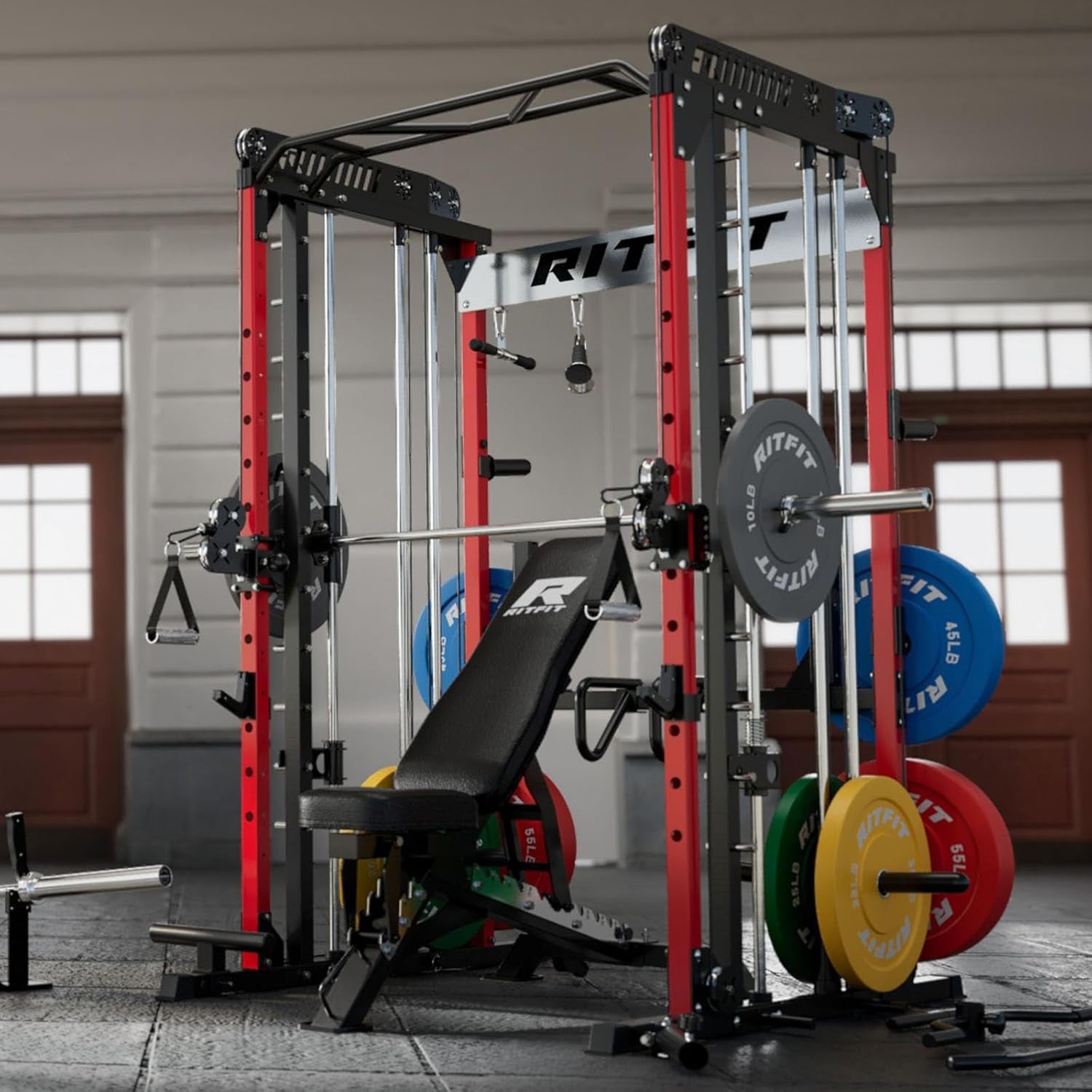 M1 Pro Smith Machine Cable Crossover Power Cage Home Gym