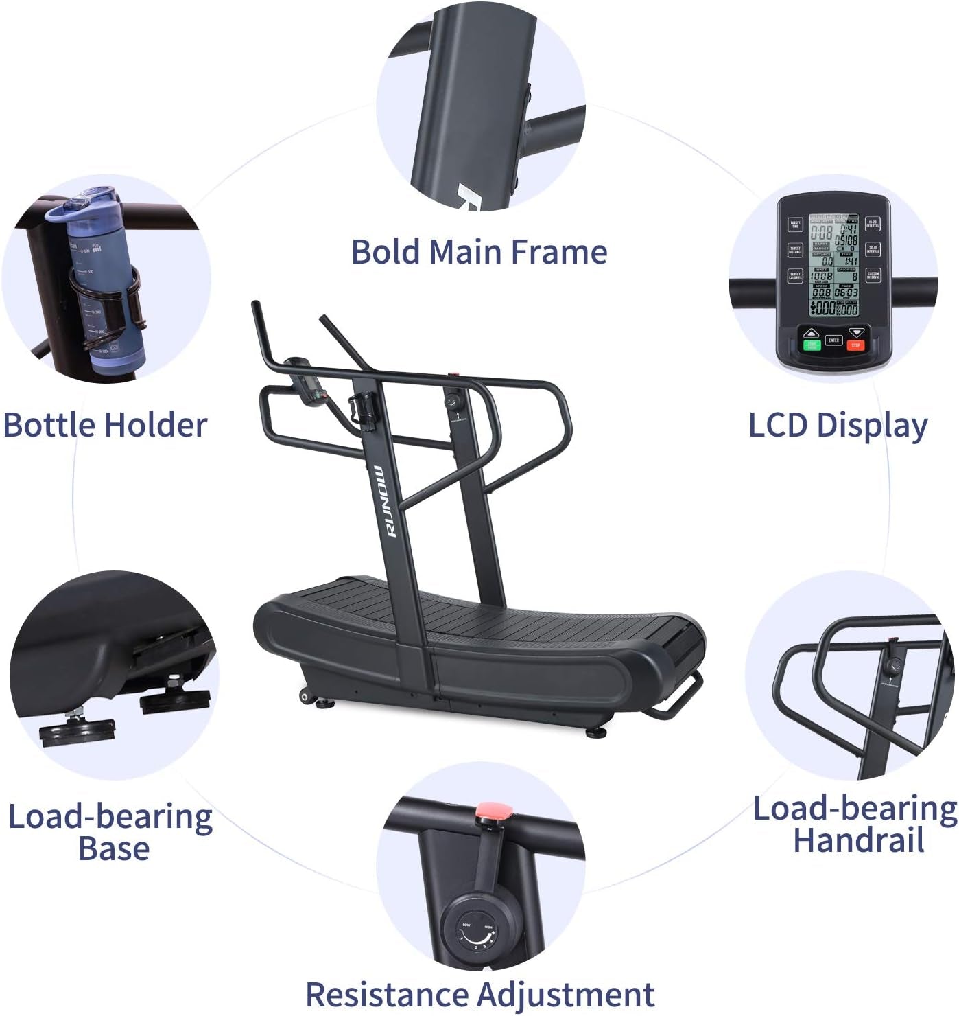 Curved Treadmill for Home and Commercial Running Treadmill