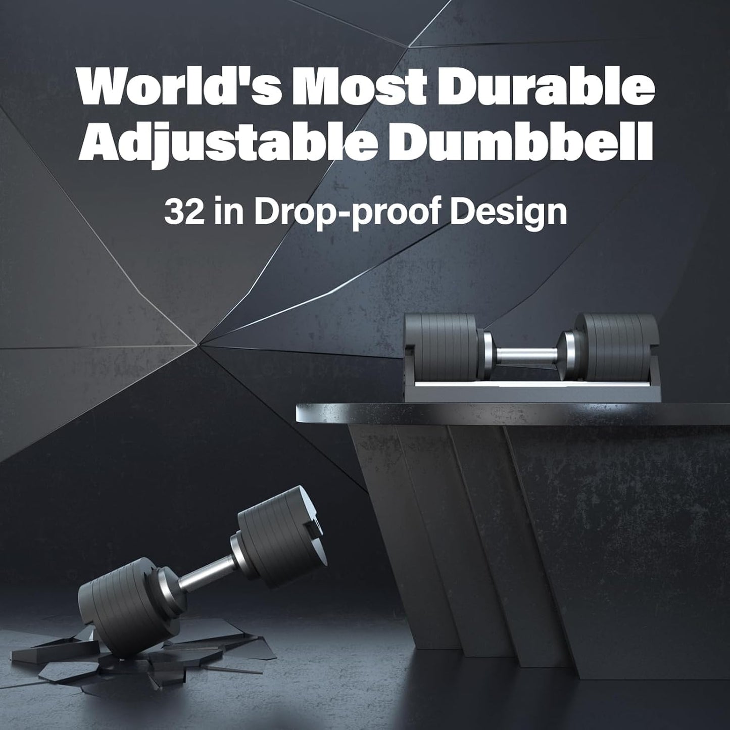 AD80 Drop Proof 80 Lbs Adjustable Dumbbell Set -Exhaustion Training Weights Adjustable Dumbbells with Cast Iron Plates and Cradle, Knurled Handle, Fast Adjust, Compact Home Gym Equipment for Bench & Press