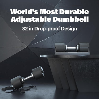 AD80 Drop Proof 80 Lbs Adjustable Dumbbell Set -Exhaustion Training Weights Adjustable Dumbbells with Cast Iron Plates and Cradle, Knurled Handle, Fast Adjust, Compact Home Gym Equipment for Bench & Press