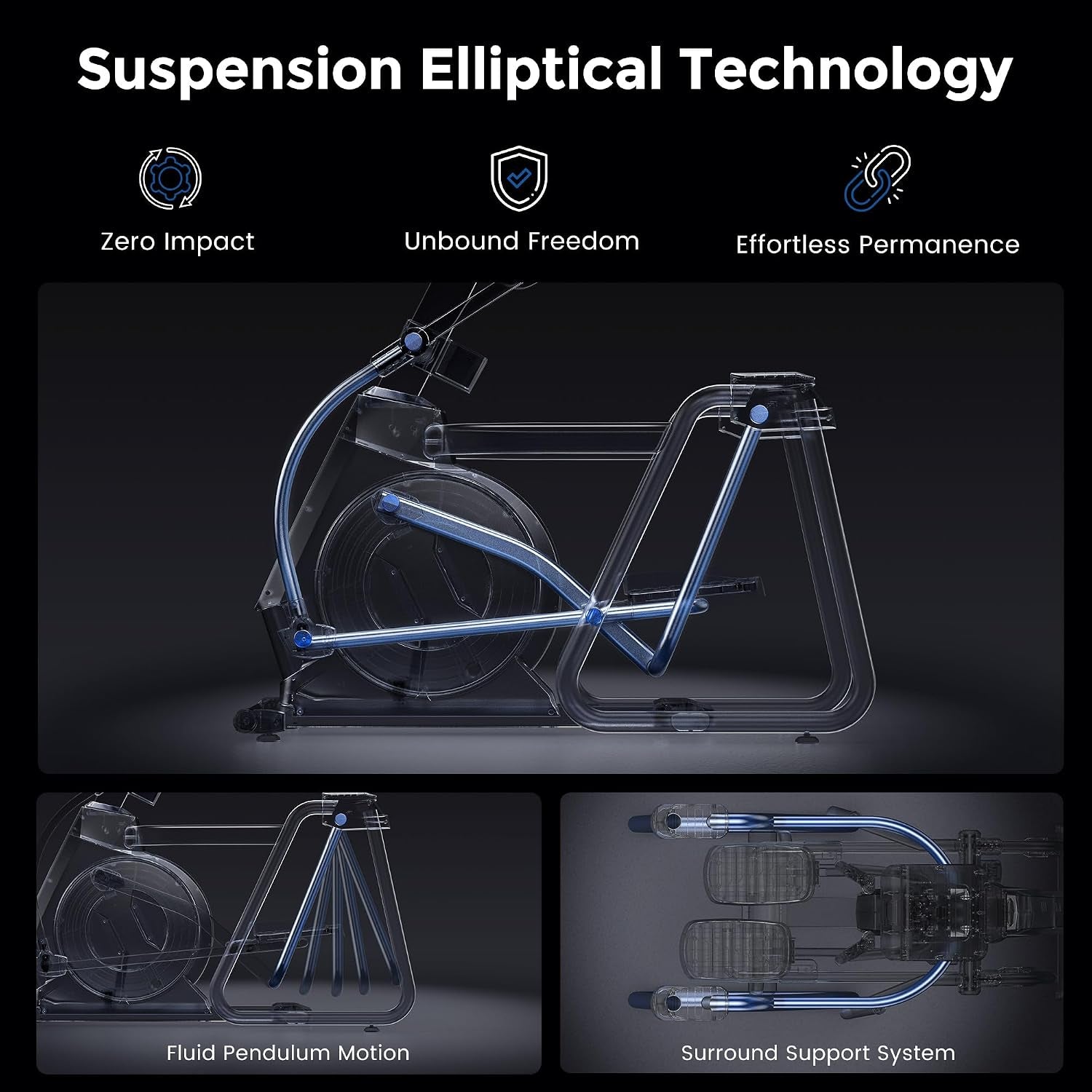 Commercial Elliptical Exercise Machines with 21IN Stride