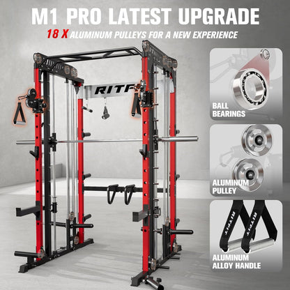 M1 Pro Smith Machine Cable Crossover Power Cage Home Gym
