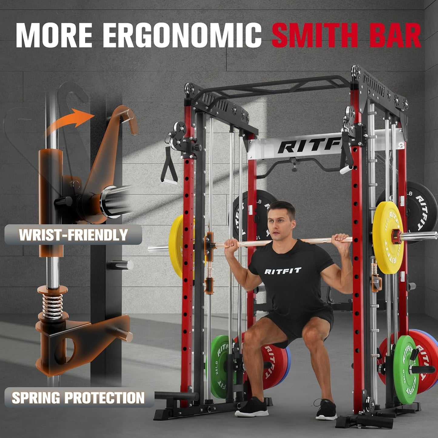 M1 Pro Smith Machine Cable Crossover Power Cage Home Gym