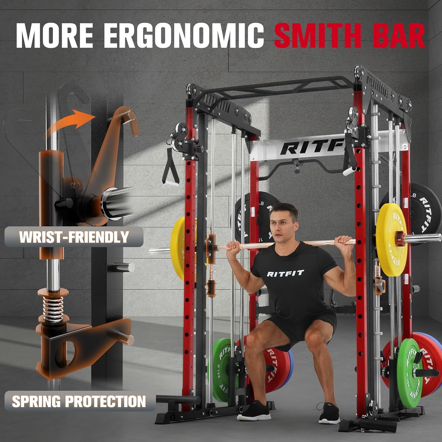 M1 Pro Smith Machine Cable Crossover Power Cage Home Gym