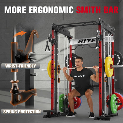 M1 Pro Smith Machine Cable Crossover Power Cage Home Gym