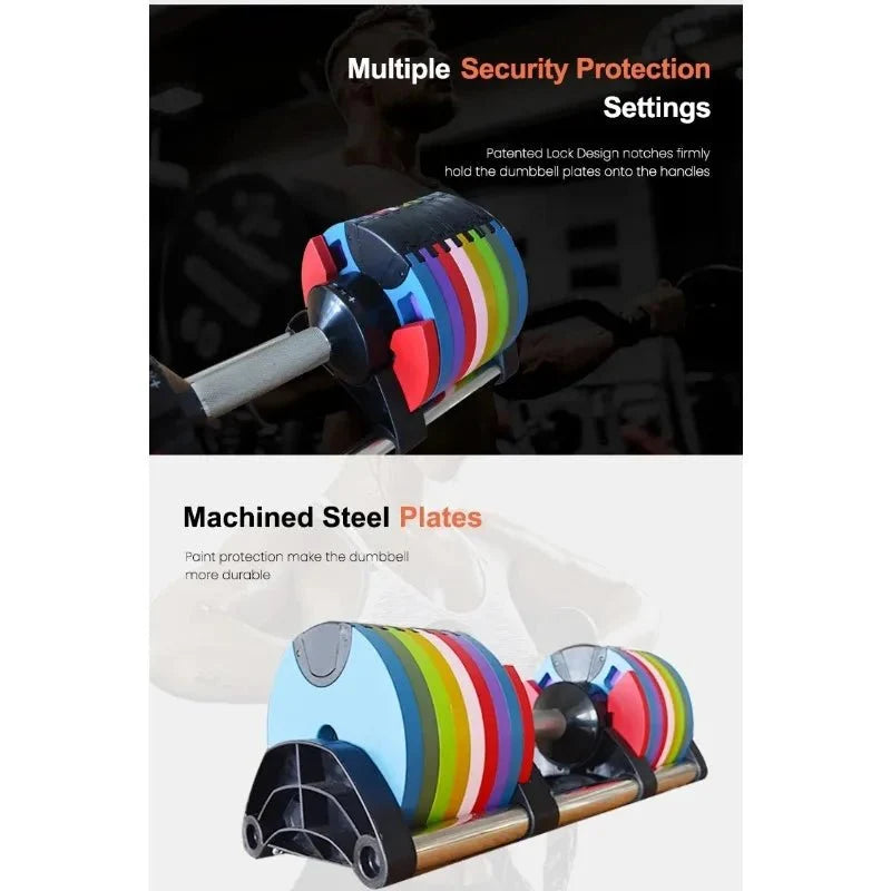 Adjustable Cast Iron Dumbbell Set – 40kg Home Fitness