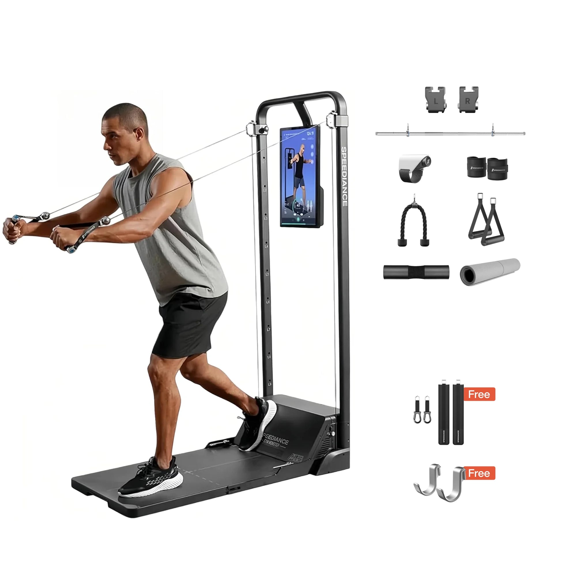 Gym Monster – All-In-One Home Gym Workout Machine with 220LBS Digital Weight, Full Body Strength Training Equipment, No Installation Required