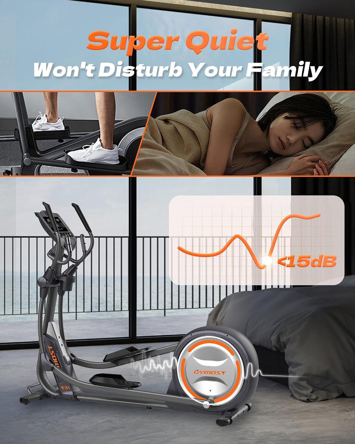 Elliptical Exercise Machine for Home with 32 Resistance Levels