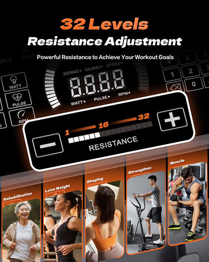 Elliptical Exercise Machine for Home with 32 Resistance Levels