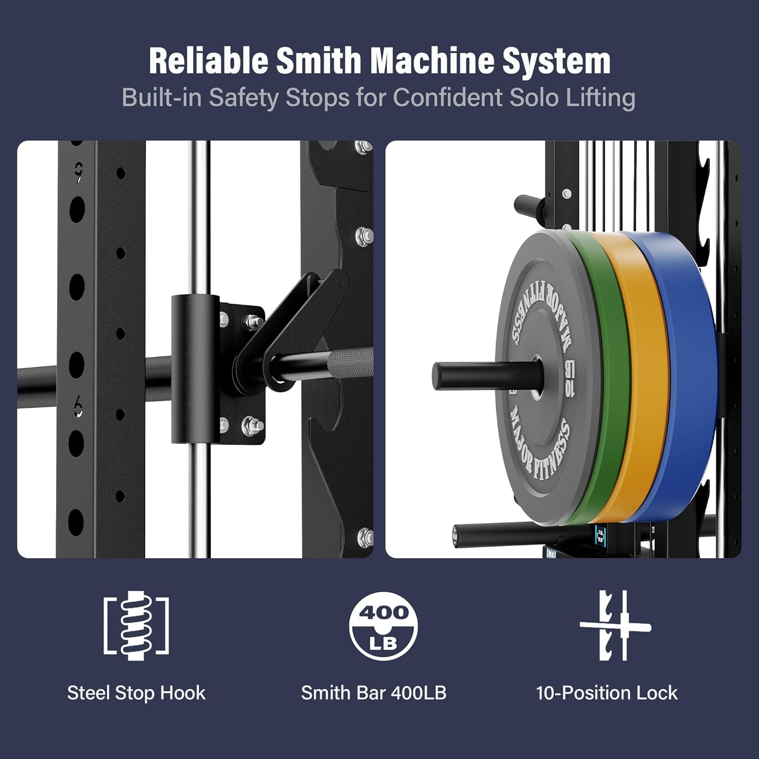 Drone2 Advanced Training Smith Machines– All-In-One Home Gym Squat Rack with Aluminum Pulley Set , Weight Bar, Dual LAT Pull-Down Systems & Cable Crossover Machine for Full-Body Workouts