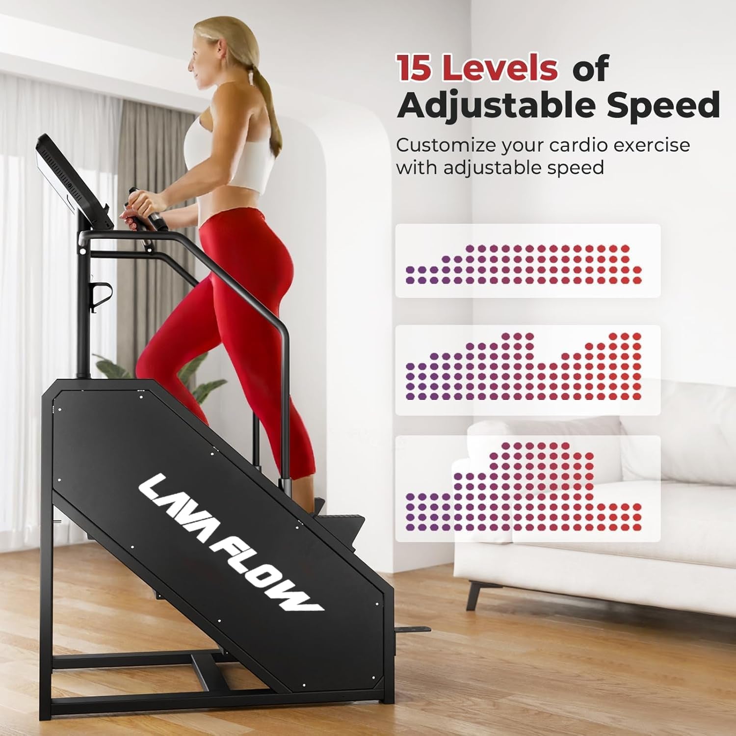 Stair Stepper Machine, Commercial Grade Stair Climber with Bluetooth, Stair Machine for Cardio, 15 Resistance Levels, 24-164 Steps/Min, Exercise Machine with LED Display for Home