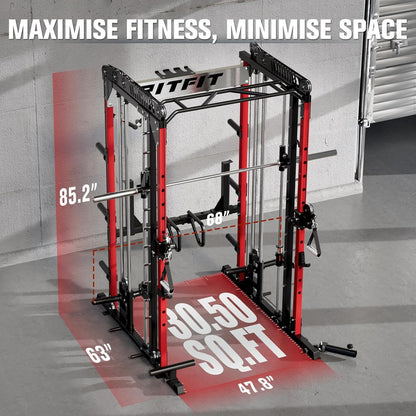 M1 Pro Smith Machine Cable Crossover Power Cage Home Gym