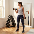 Cast Iron Dumbbell Set Built for Home Strength Training, 100 Lb Total Weight, Hex Shape Anti-Roll, Steel Handles
