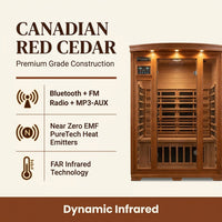 Dynamic Infrared Saunas 4 - Person Indoor Bluetooth Compatible FAR Infrared Sauna in Cedar — Results & Stats