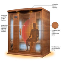 Dynamic Infrared Saunas 4 - Person Indoor Bluetooth Compatible FAR Infrared Sauna in Cedar — How It Works