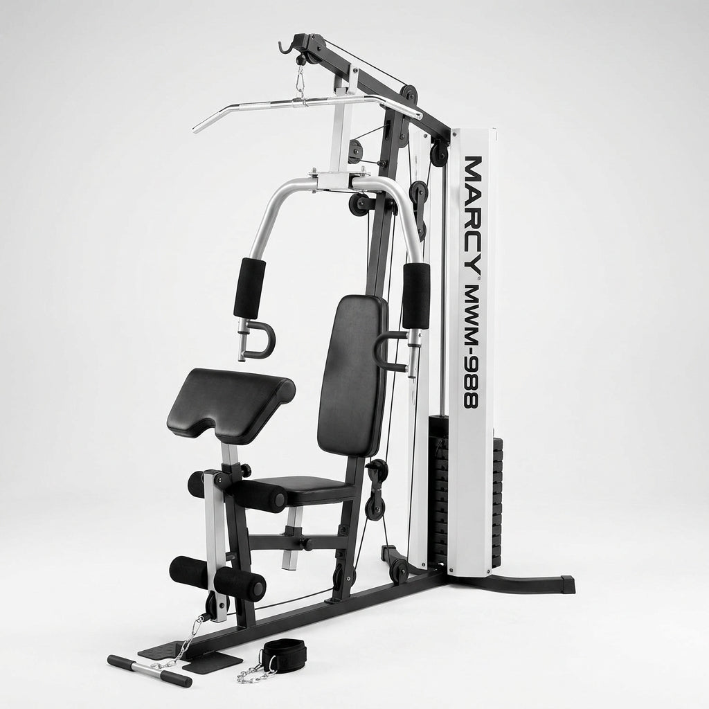 Pro MWM-988 Home Gym System 150 Pound Adjustable Weight Stack Machine — Studio Shot