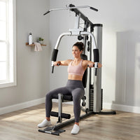 Pro MWM-988 Home Gym System 150 Pound Adjustable Weight Stack Machine — Lifestyle