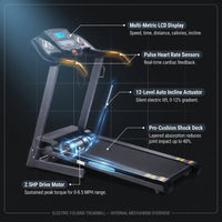 Treadmill 2.5HP Electric with 12Level Auto Incline Foldable Treadmill with LCD Monitor 220Lbs 8.5 Mph Speed Range for Home Gym Eercise Fitness — How It Works