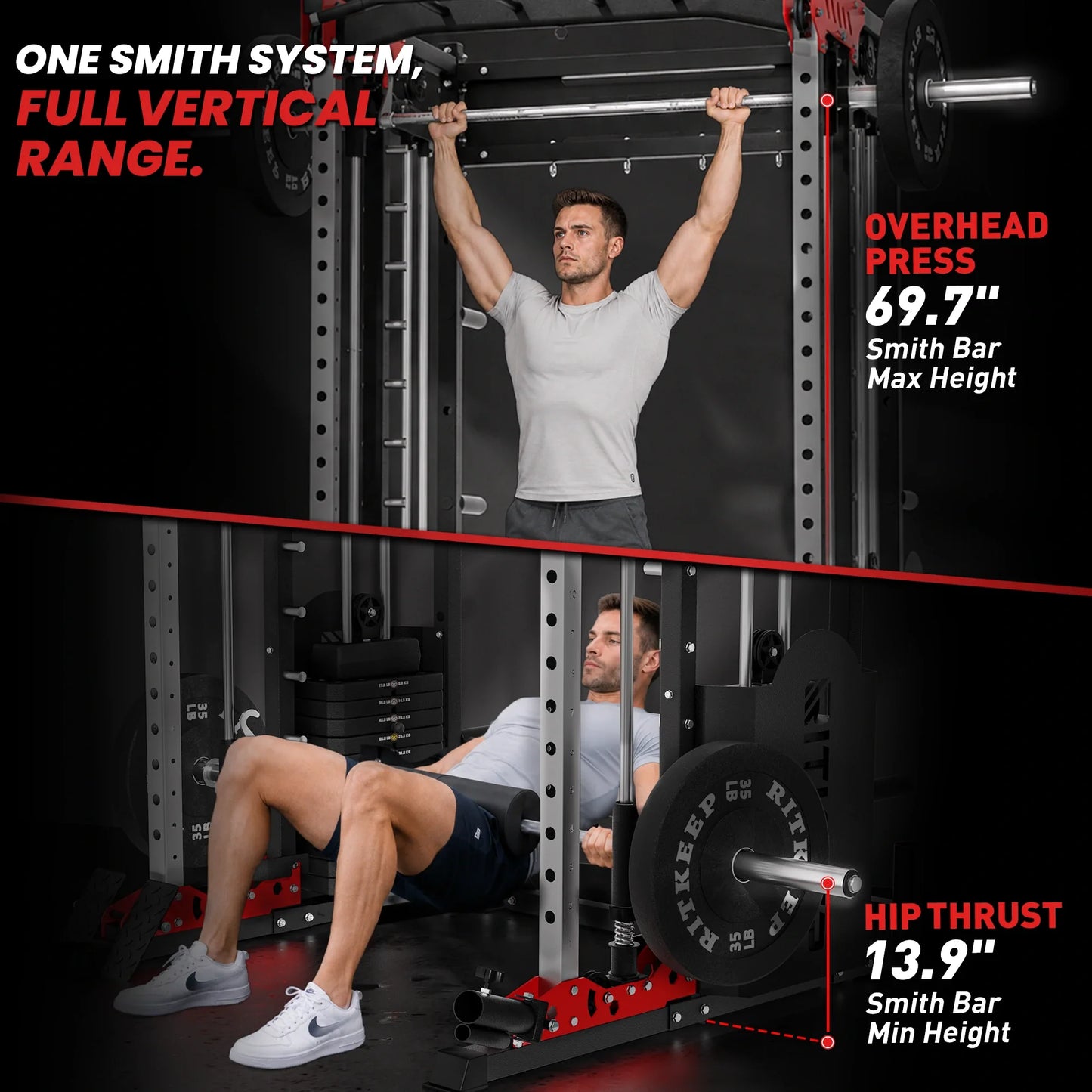 PMAX 5600 Smith Exercise Machine Trainer Pro Complete Home Gym Package
