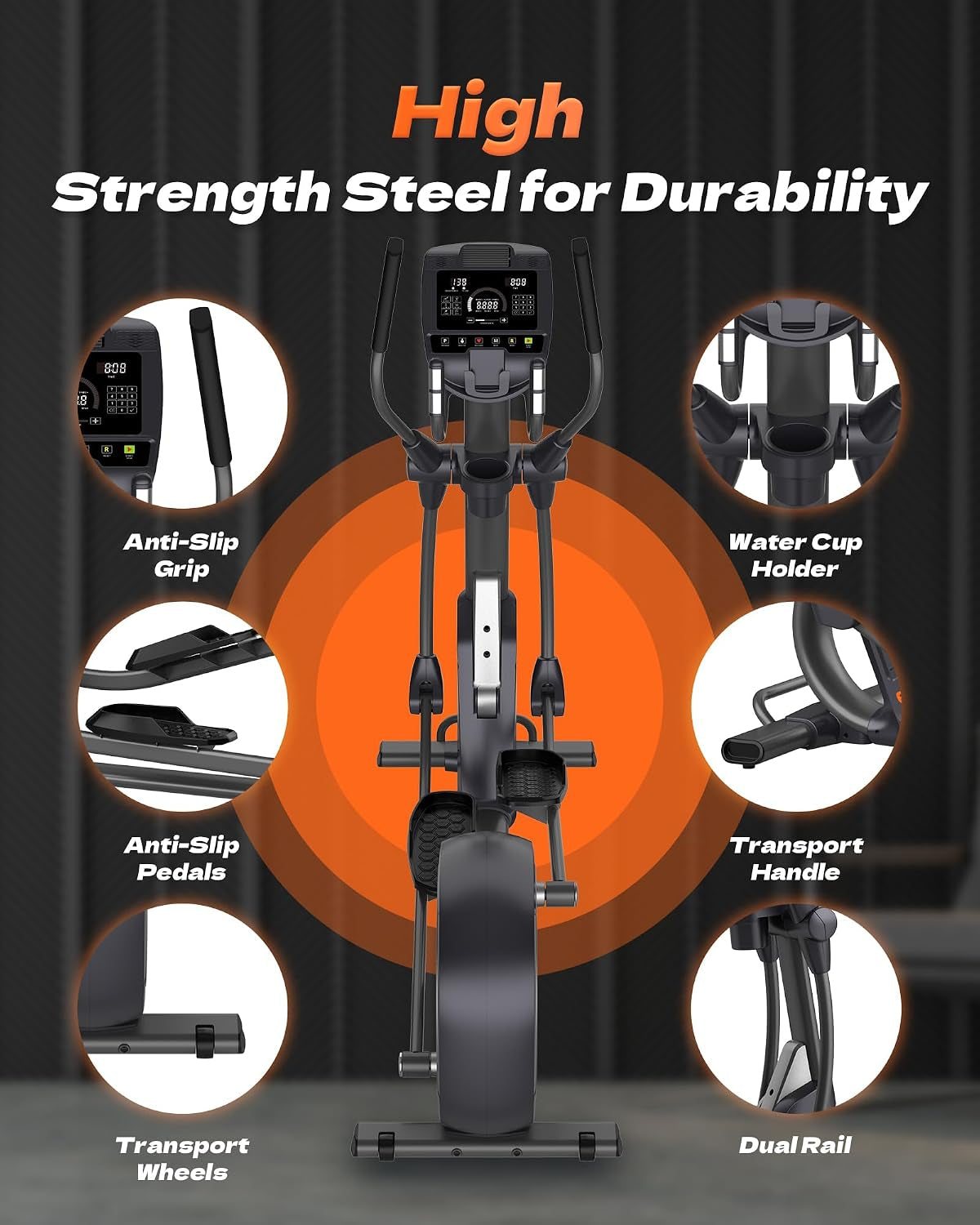 Elliptical Exercise Machine for Home with 32 Resistance Levels