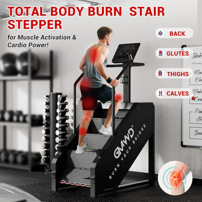Stair Stepper Machine, Commercial Grade Stair Climber with Bluetooth, Stair Machine for Cardio, 15 Resistance Levels, 24-164 Steps/Min, Exercise Machine with LED Display for Home