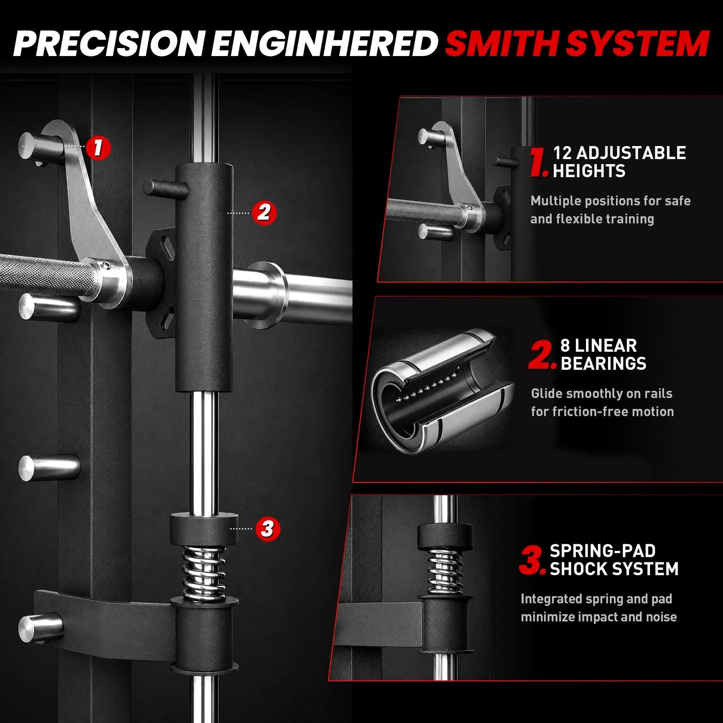 PMAX 5600 Smith Exercise Machine Trainer Pro Complete Home Gym Package