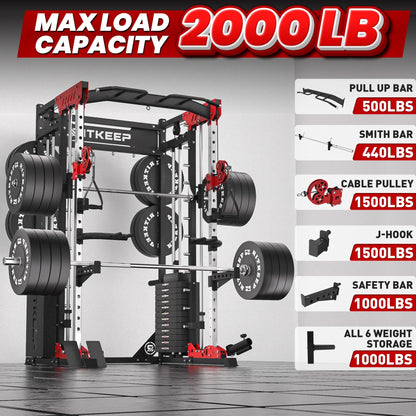 PMAX 5600 Smith Exercise Machine Trainer Pro Complete Home Gym Package