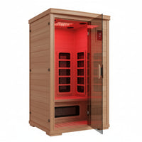 Full Spectrum Infrared Sauna with 660Nm & 850Nm Red Light Therapy | 1.4 Mg Ultra Low EMF, Fast Heat-Up, Canadian Hemlock, 7 Carbon Fiber Heaters, Easy Assembly, 1170W 110V