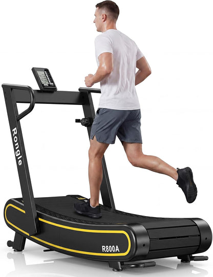 Manual Treadmill, Adjustable Resistance, Foldable, LED Display, Supports up to 350 Lbs