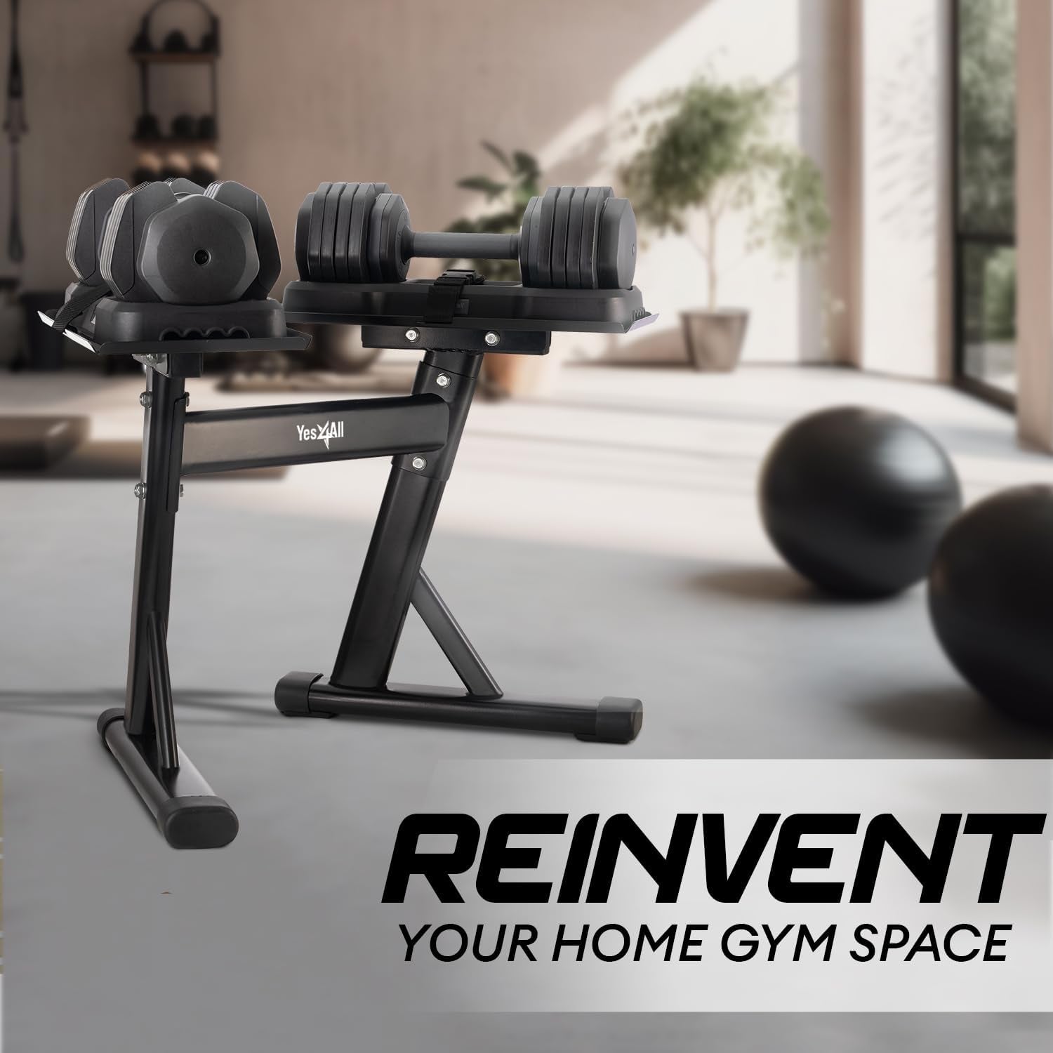 Stand for Adjustable Dumbbells up to 160 Pound, Dumbbells Spotter Stand, Dumbbells Rack & Weight Rack with Strap, Convenience & Safety, Easy Storage, Use Expandable Dumbbells